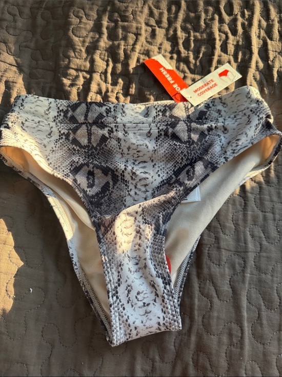Joe Fresh Other - Joe Fresh White and Gray Snakeskin-Print Bikini Bottoms